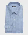Tom Ford Men's Slim Fit Micro-check Dress Shirt In Combo Blue