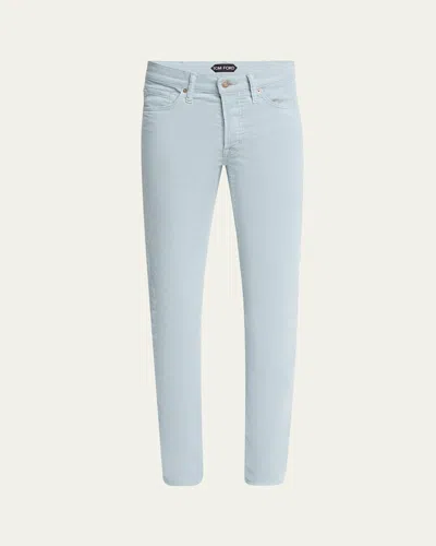 Tom Ford Men's Slim Fit Micro-corduroy Five-pocket Pants In Pale Blue