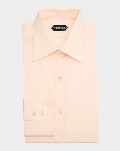 Tom Ford Men's Slim-fit Poplin Dress Shirt In Pale Peach