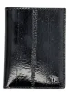 Tom Ford Small Ell Embossed Leather Folding Cardholder In Black
