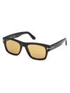 Tom Ford Smith-02 55mm Rectangular Sunglasses In Neutral