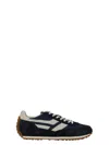 Tom Ford Navy Suede And Mesh Sneakers With Contrast Stripes