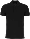 Tom Ford Black Short-sleeves Polo In Cotton Piquet Jersey Man In Black