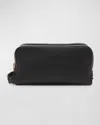 TOM FORD MEN'S SOFT LEATHER DOUBLE-ZIP TOILETRY BAG