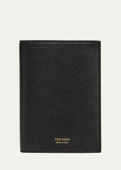 Tom Ford Men's Soft Leather T-line Passport Holder In Black
