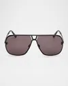 Tom Ford Full Frame Sunglasses In Shiny Black