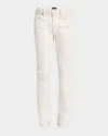 Tom Ford Distressed Straight Jeans In White