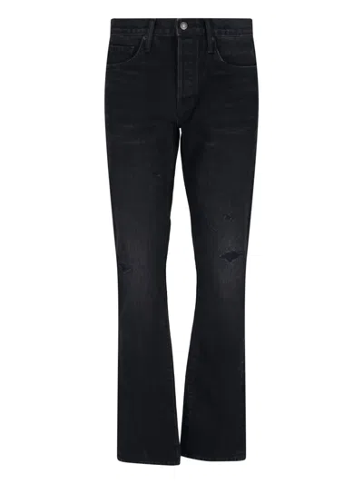 Tom Ford Men's Stretch Denim Jeans With Cotton-lined Construction In Black