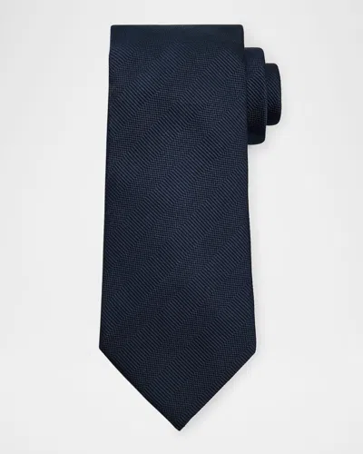 Tom Ford Men's Stripe Silk Tie In Blue