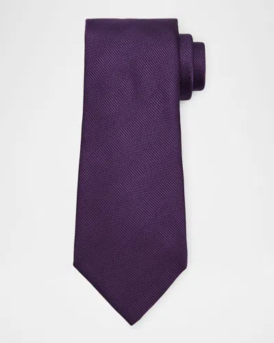 Tom Ford Men's Stripe Silk Tie In Purple