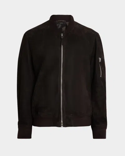 Tom Ford Men's Suede Lambskin Bomber Jacket In Brown