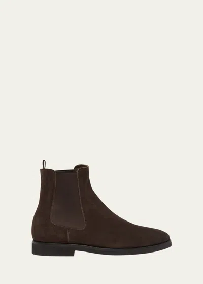 Tom Ford Suede Chelsea Boots In Coffee