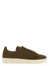Tom Ford Warwick Leather Sneakers In Khaki