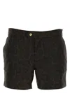 Tom Ford Leopard Print Tailored Swimsuit With Buckle Detail In Brown