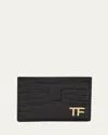 Tom Ford Men's T Line Alligator-print Card Holder In Black