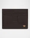Tom Ford Men's T Line Python-effect Card Holder In Ebony