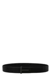 Tom Ford Logo-buckle Leather Belt In Black