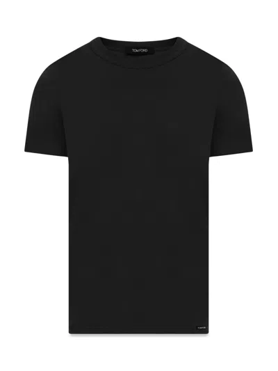 Tom Ford Short-sleeved Crewneck T-shirt In Brown