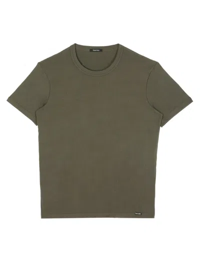 Tom Ford Men T-shirt In Cotone Stretch In Green