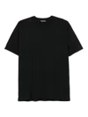 Tom Ford Blue Crew Neck T-shirt With Embroidered Logo In Cotton Blend Man In Black