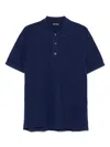 Tom Ford Blue Polo T-shirt With Embroidered Tone On Tone Logo In Cotton Man