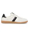 Tom Ford Low-top Calf Leather Sneakers With Contrasting Black Details In Multi