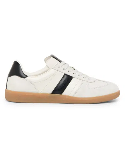 Tom Ford Low-top Calf Leather Sneakers With Contrasting Black Details In White