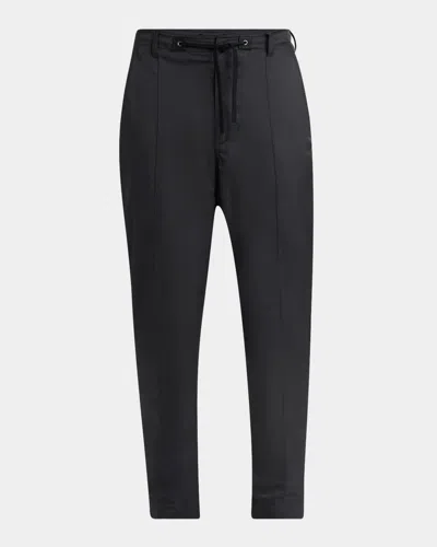 Tom Ford Men's Technical Poplin Drawstring Pants In Black