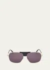 Tom Ford Tex 62mm Navigator Sunglasses In Shiny Rose Gold