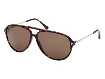 Pre-owned Tom Ford Men's  Aviator Sunglasses In Havana (ft0909 52h)