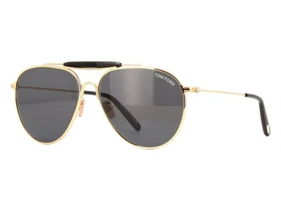 Pre-owned Tom Ford Men's  Aviator Sunglasses In Shiny Rose Gold (ft0995 28a)
