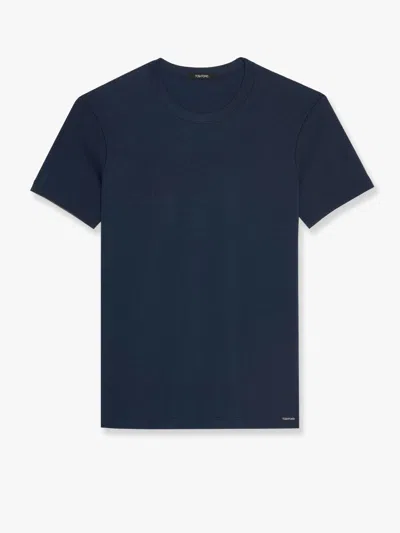 Tom Ford Short-sleeved Solid T-shirt In Blue