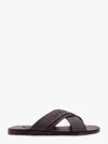 Tom Ford Mens Preston Crossover-strap Leather Sandals Dark Brow In Brown