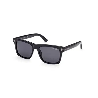 Tom Ford Men's  Buckley-02 Ft0906-n 01a Sunglasses In Shiny Black