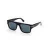 Tom Ford Dunning Ft0907 01v Rectangle Sunglasses In Shiny Black
