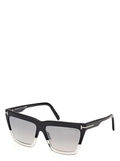 Tom Ford Eden Two-tone Acetate Butterfly Sunglasses In Black