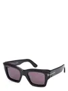 Tom Ford Men's Ilias Acetate Square Sunglasses In Shiny Black