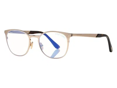 Pre-owned Tom Ford Men's  Round Eyeglasses In Rose Gold (tf5732/b 028)