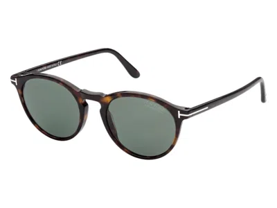 Pre-owned Tom Ford Men's  Round Sunglasses In Classic/dark/havana (ft0904 52r)