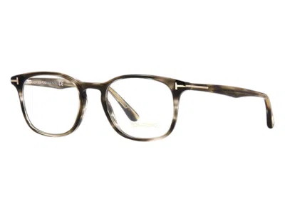 Pre-owned Tom Ford Men's  Square Eyeglasses In Grey/havana (ft5505 005)
