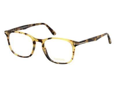 Pre-owned Tom Ford Men's  Square Eyeglasses In Havana (ft5505 053) In Brown