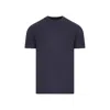 Tom Ford White Crewneck T-shirt With Tf Embroidery In Lyocell And Cotton Blend Man In Blue