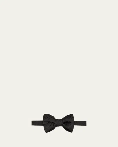 Tom Ford Men's Tonal Polka Dot Mulberry Silk Bow Tie In Black