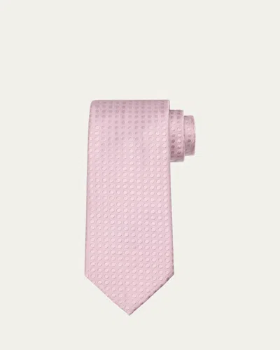 Tom Ford Men's Tonal Polka Dot Mulberry Silk Tie In Beige