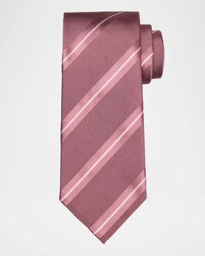 Tom Ford Men's Tonal Stripe Silk Tie In Pink