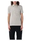 Tom Ford Grey Polo Shirt With Classic Collar In Cotton Blend Man In Light Grey