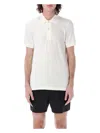 Tom Ford White Polo Shirt With Classic Collar In Cotton Blend Man In White
