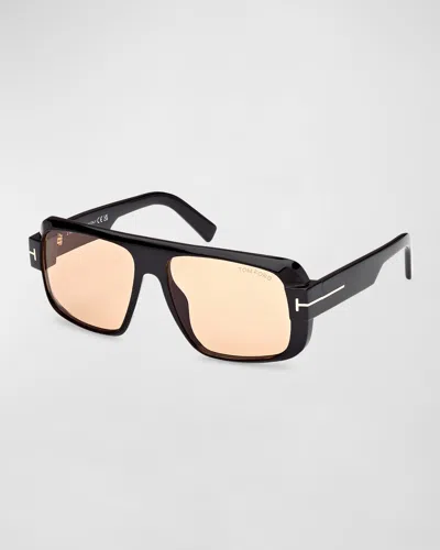 TOM FORD MEN'S TURNER ACETATE RECTANGLE SUNGLASSES