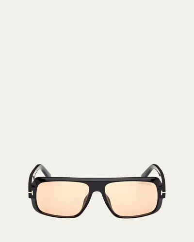 TOM FORD MEN'S TURNER ACETATE RECTANGLE SUNGLASSES