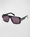 Tom Ford Turner Ft1101 01a Sunglasses In Shiny Black